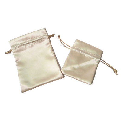 定制金色雙面緞面抽繩袋，用于珠寶和禮品